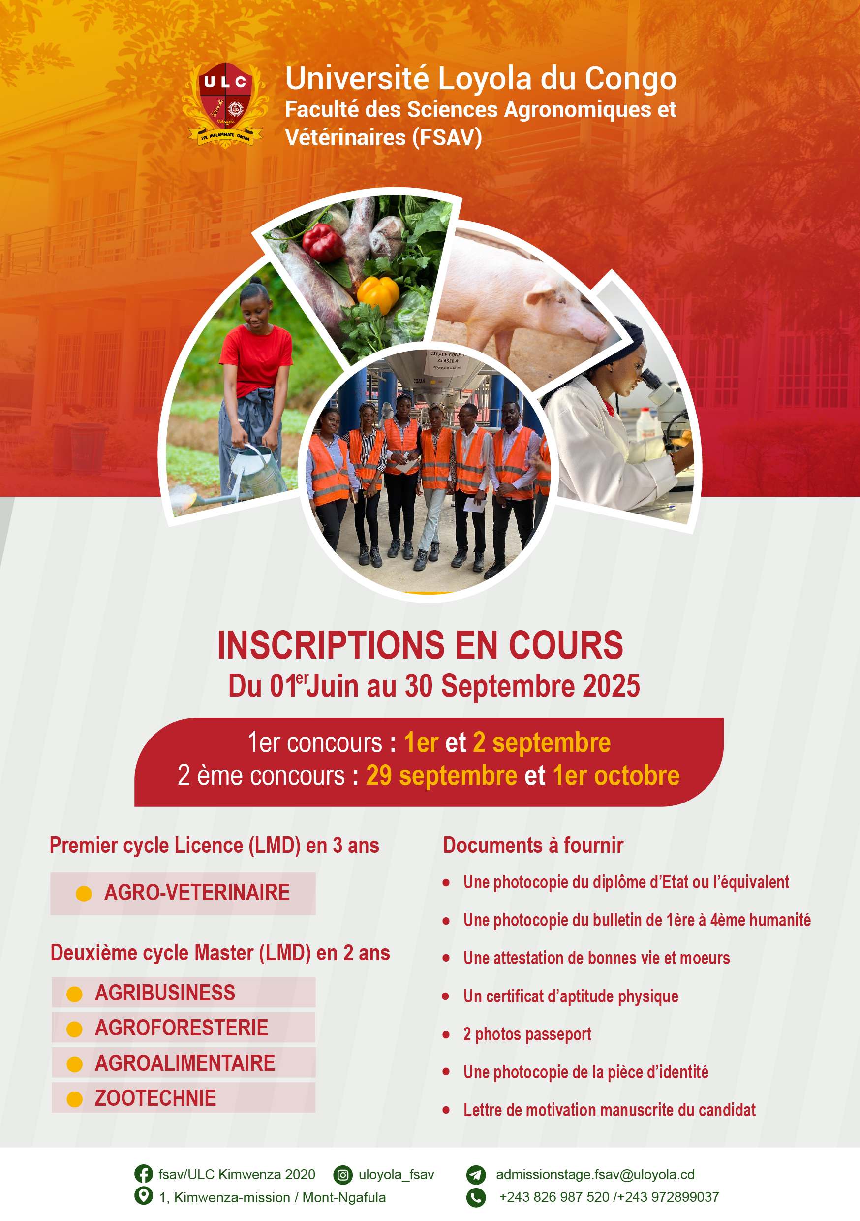 FACULTÉ DES SCIENCES AGRONOMIQUES ET VÉTÉRINAIRES – FSAV / ULC