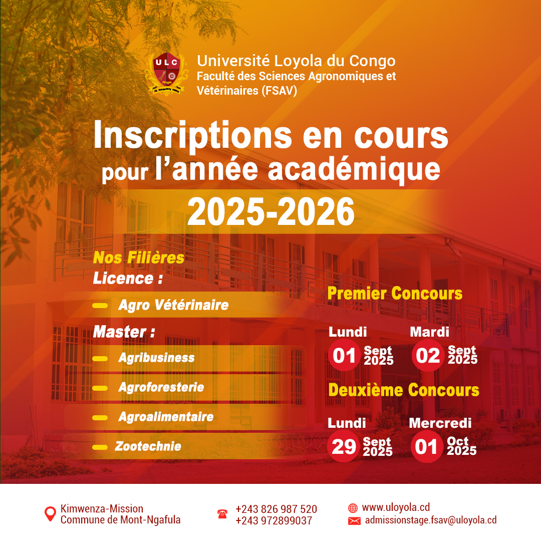 FACULTÉ DES SCIENCES AGRONOMIQUES ET VÉTÉRINAIRES – FSAV / ULC