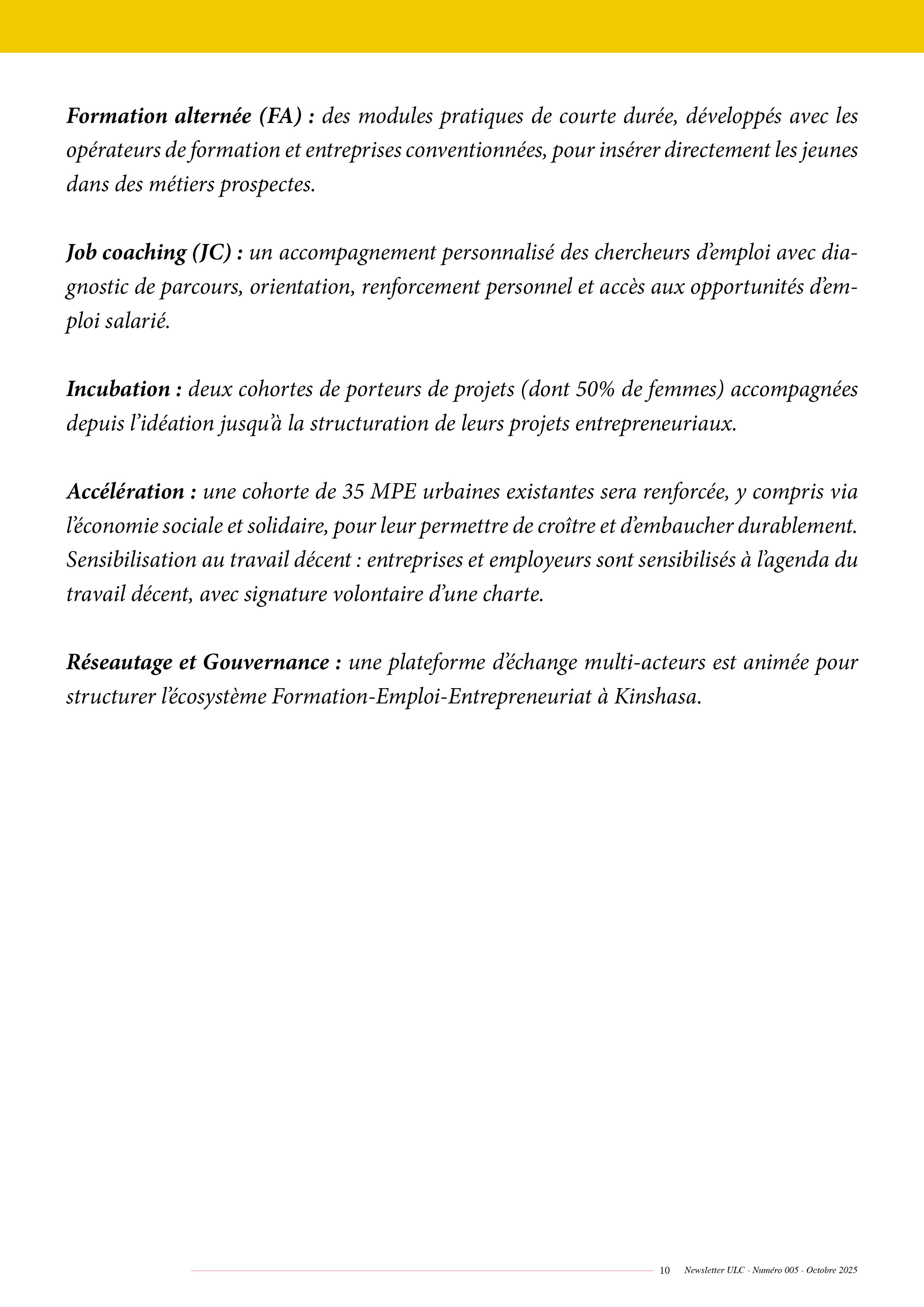 NEWSLETTER ULC – NUMÉRO 005 – OCTOBRE 2025