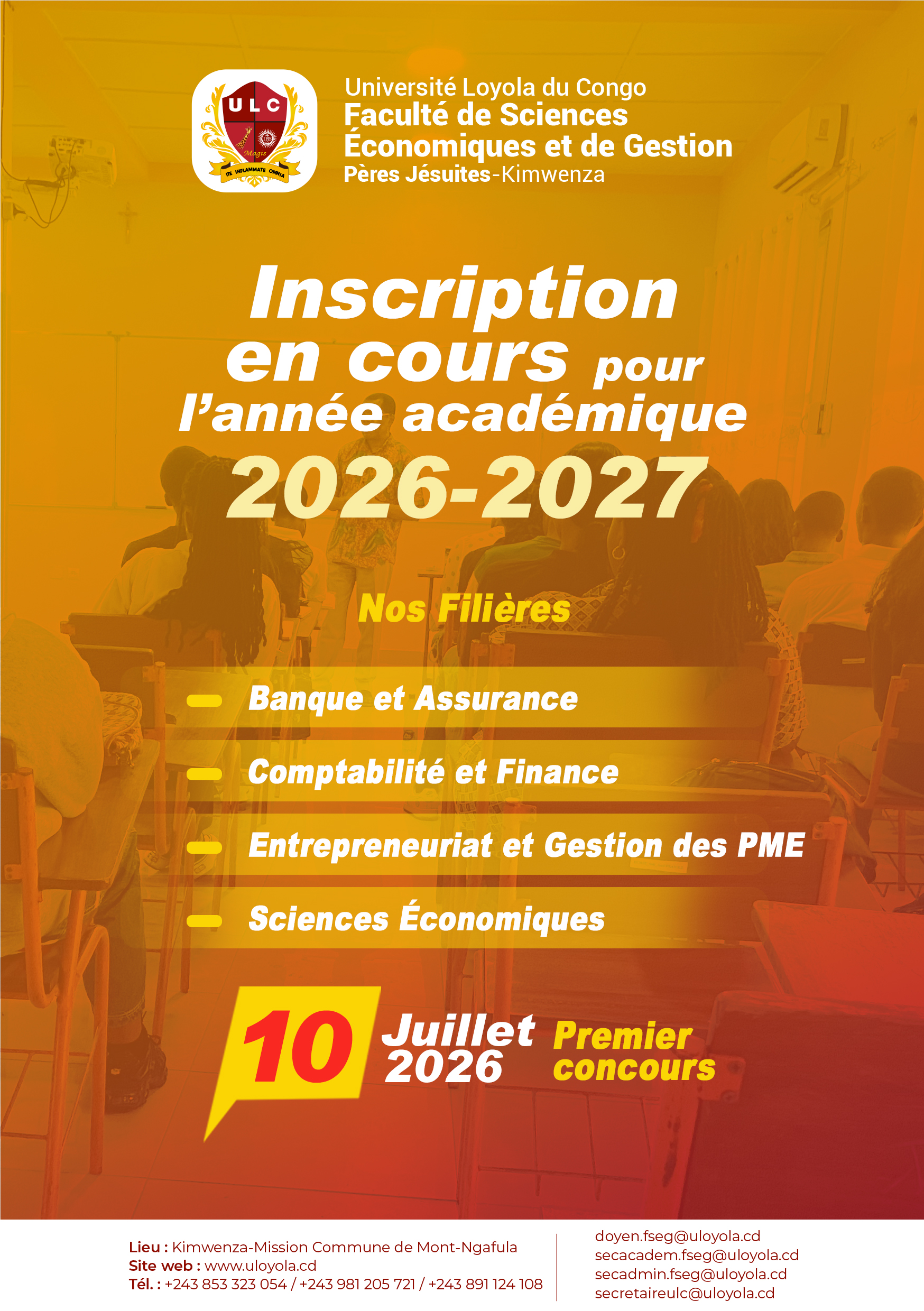 CAMPAGNE DE RECRUTEMENT 2026–2027 – OUVERTURE OFFICIELLE