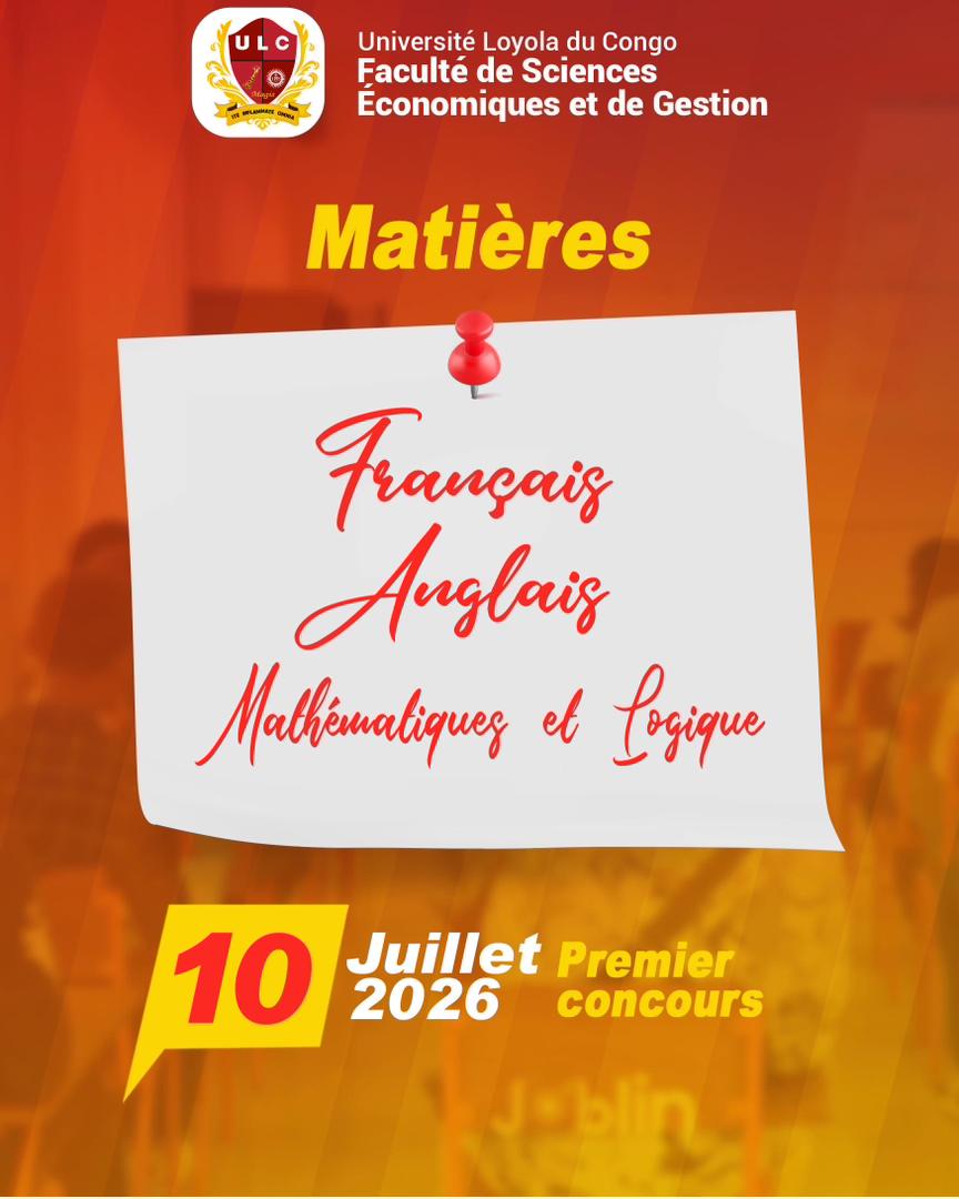 FACULTÉ DE SCIENCES ÉCONOMIQUES ET DE GESTION (FSEG) – CONCOURS D’ADMISSION 2026