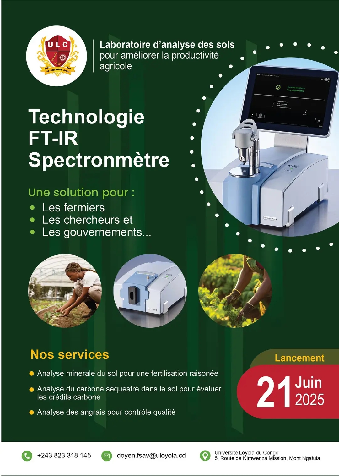 INAUGURATION DU LABORATOIRE D’ANALYSE DES SOLS À L’UNIVERSITÉ LOYOLA DU CONGO