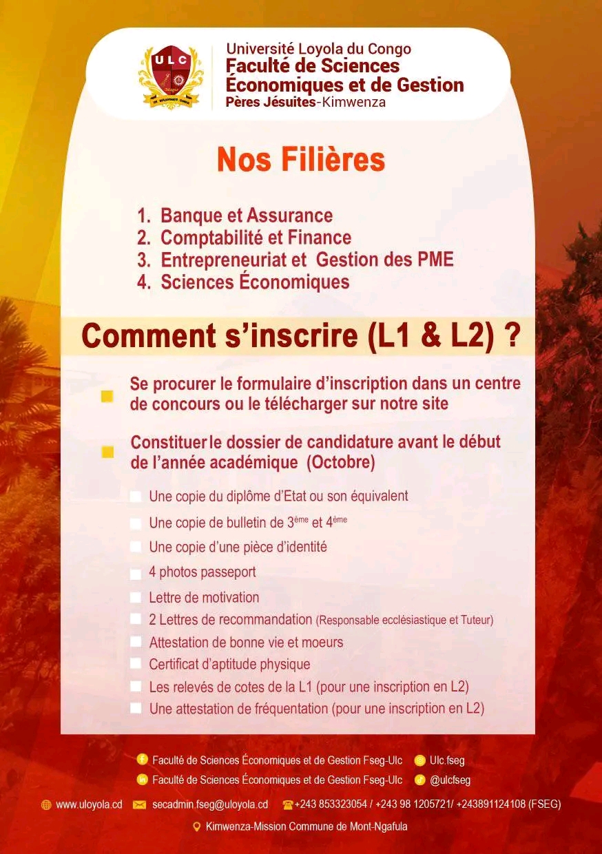 LES INSCRIPTIONS SE POURSUIVENT À LA FACULTÉ DE SCIENCES ÉCONOMIQUES ET DE GESTION