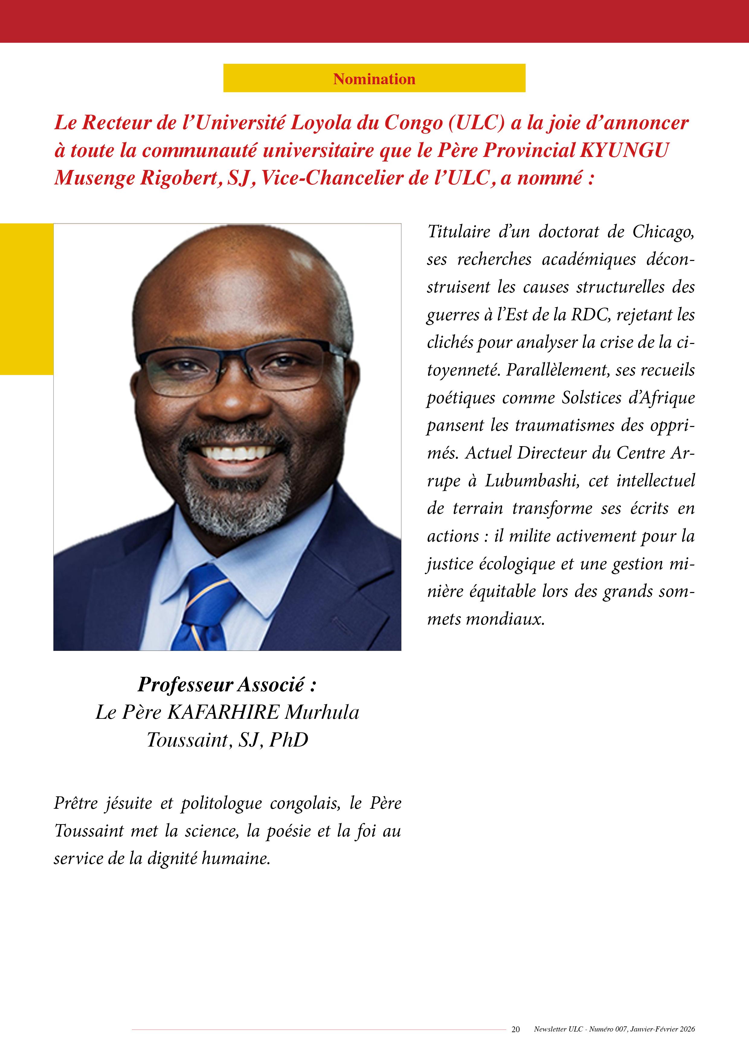 NEWSLETTER ULC – NUMÉRO 008