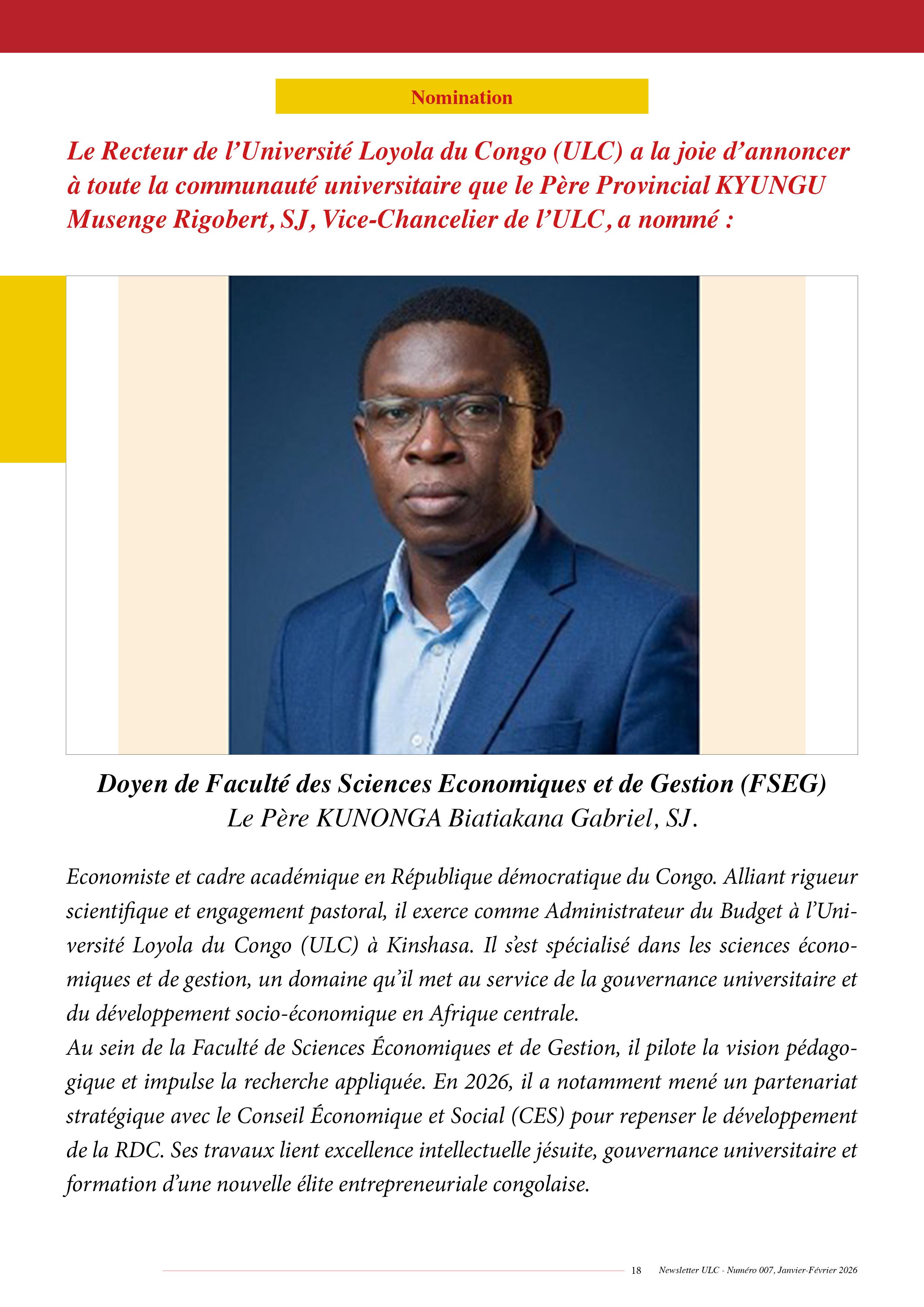 NEWSLETTER ULC – NUMÉRO 008