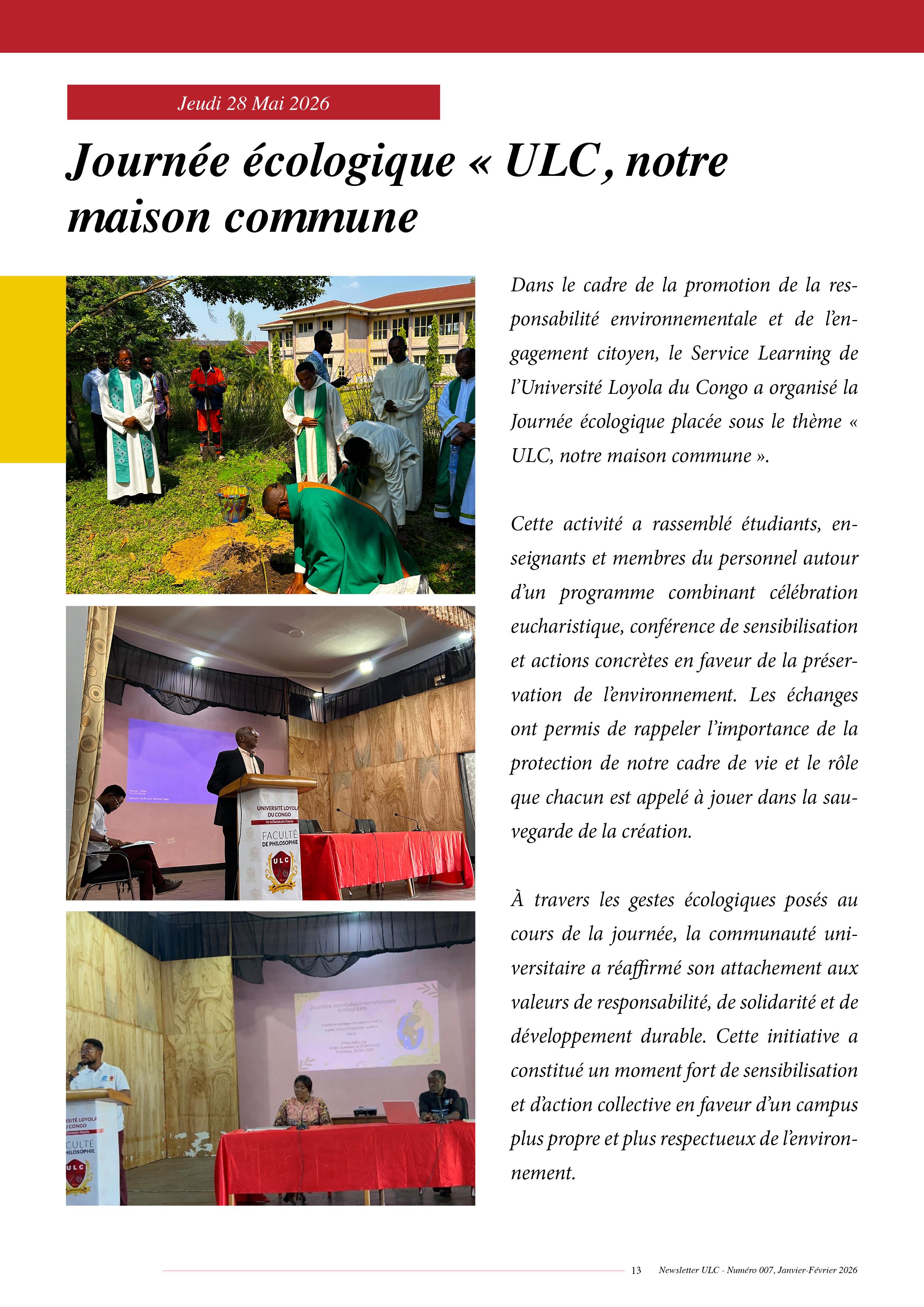 NEWSLETTER ULC – NUMÉRO 008