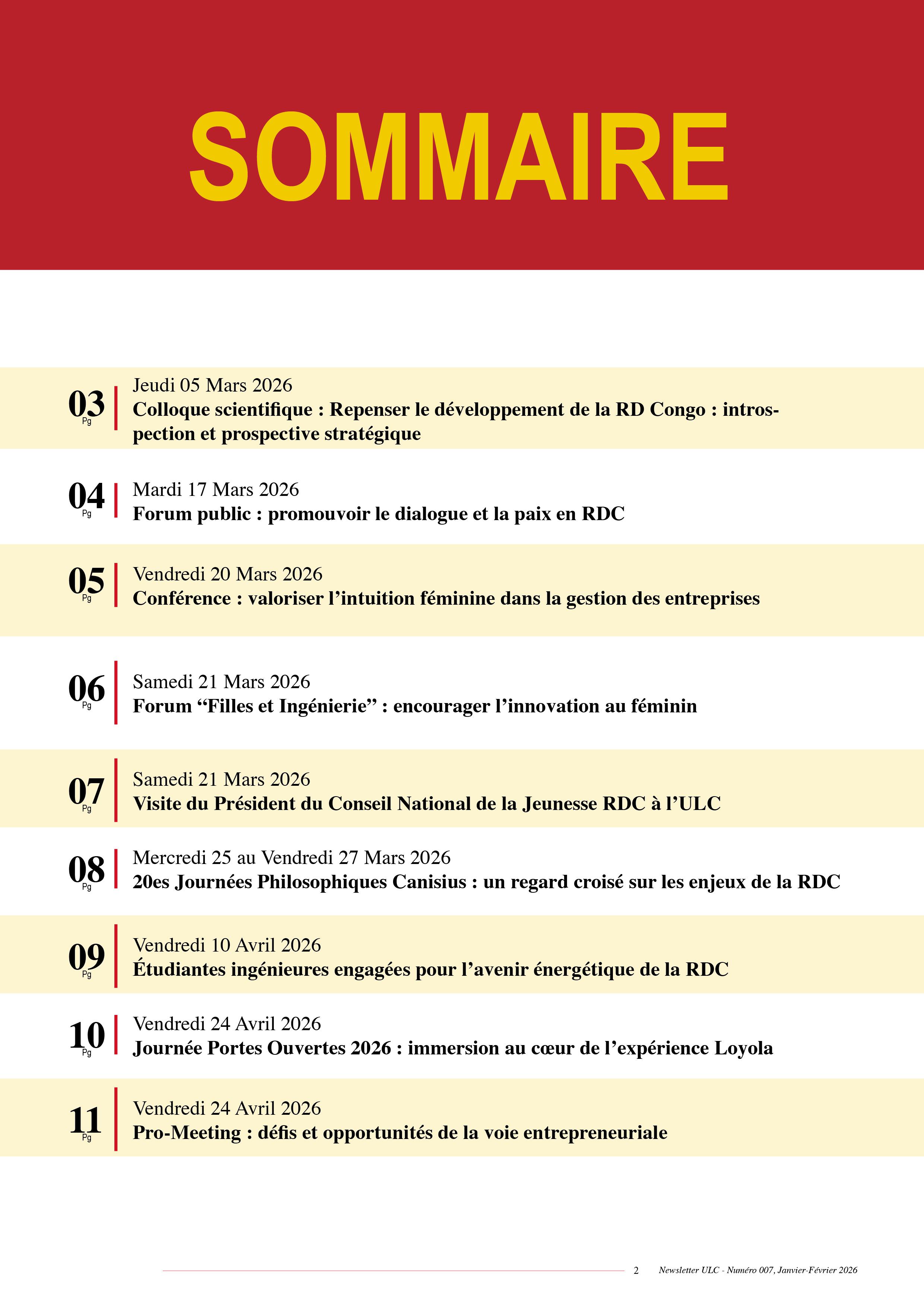 NEWSLETTER ULC – NUMÉRO 008