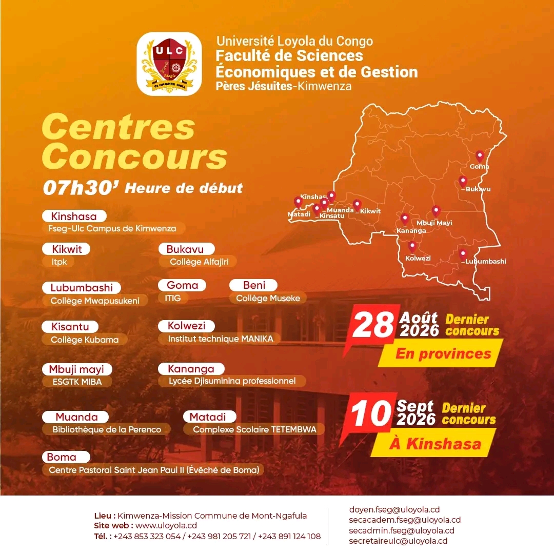 DERNIER CONCOURS D’ADMISSION À LA FSEG-ULC