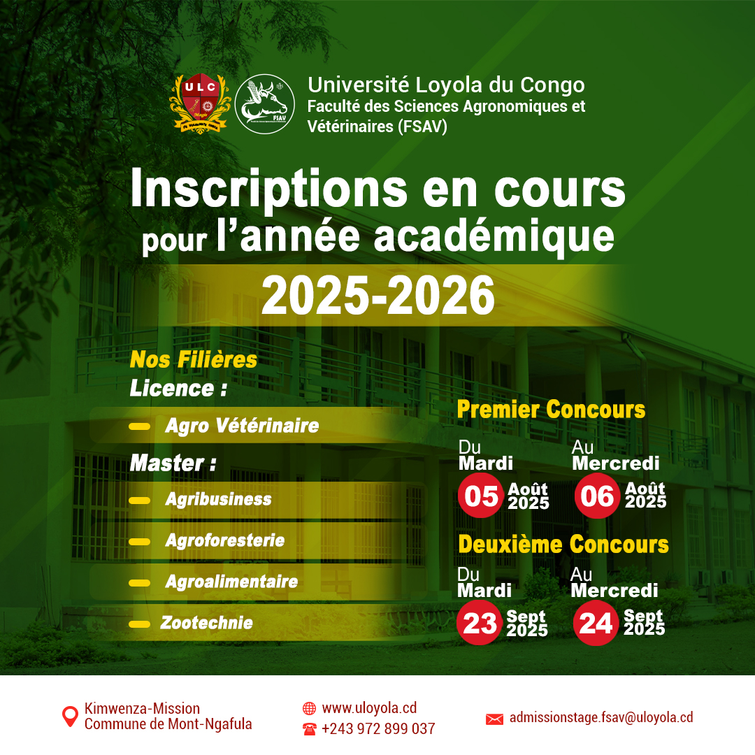 FACULTÉ DES SCIENCES AGRONOMIQUES ET VÉTÉRINAIRES FSAV-ULC